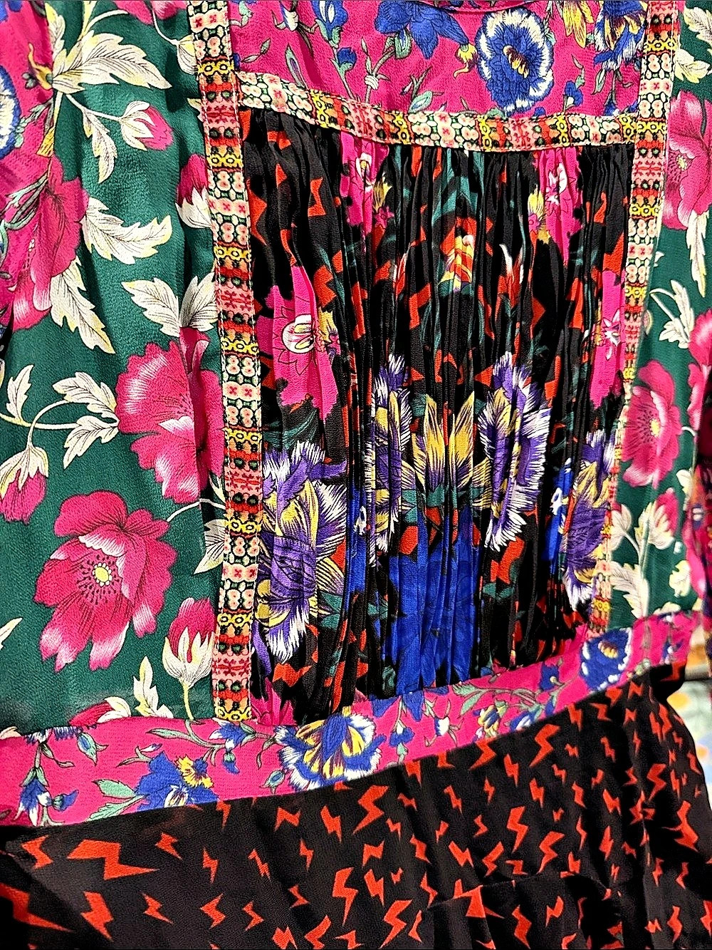 Moulinette Soeurs Floral Maxi Dress Pink & Black Size 8 Like New - Picture 5 of 7
